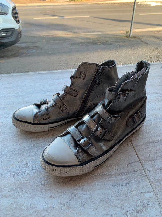 Ash Sneaker 38 Silber mit Schnallen