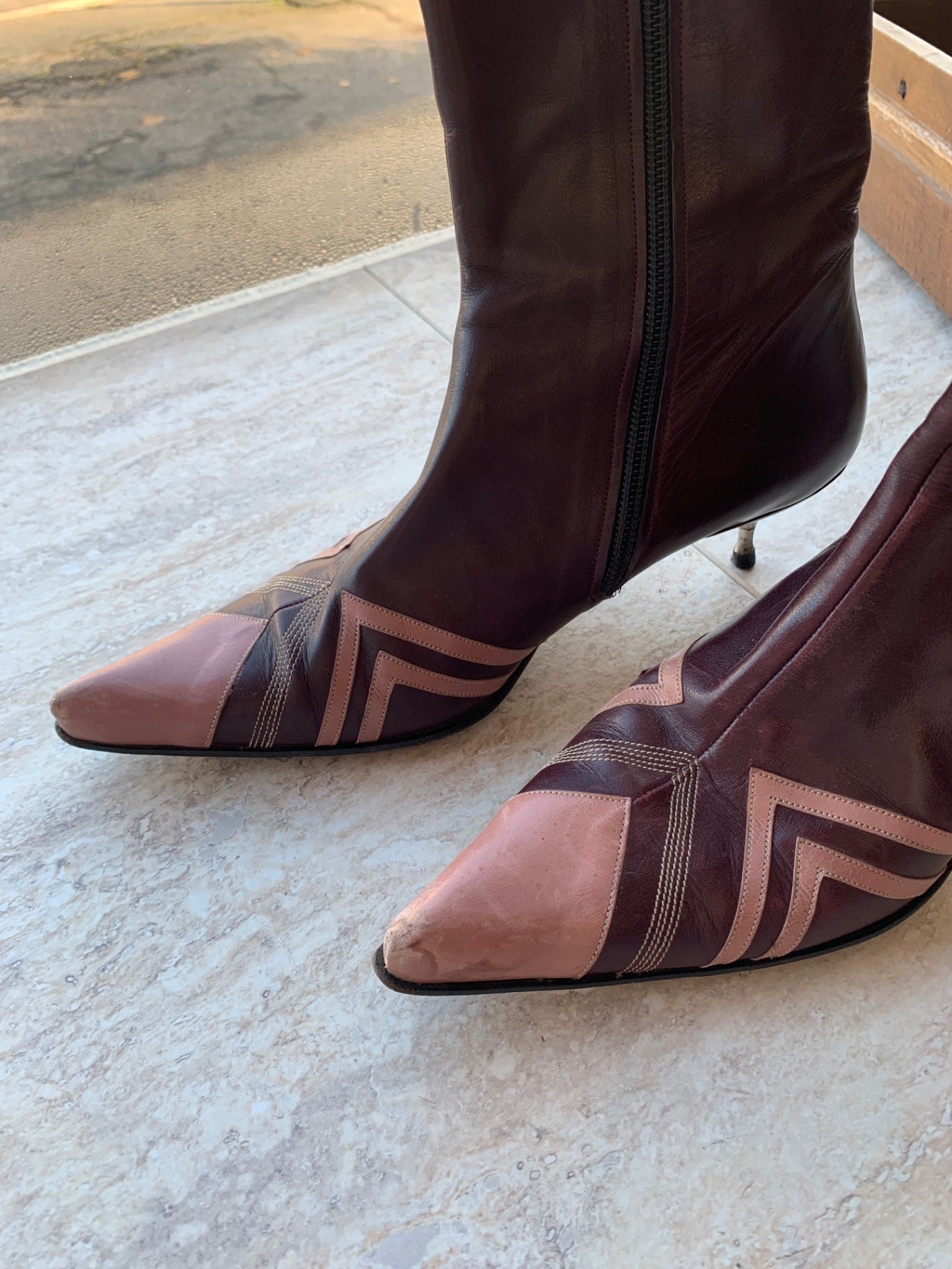 TENENTE Stiefeletten 37 Bordeaux Rot und Rosa