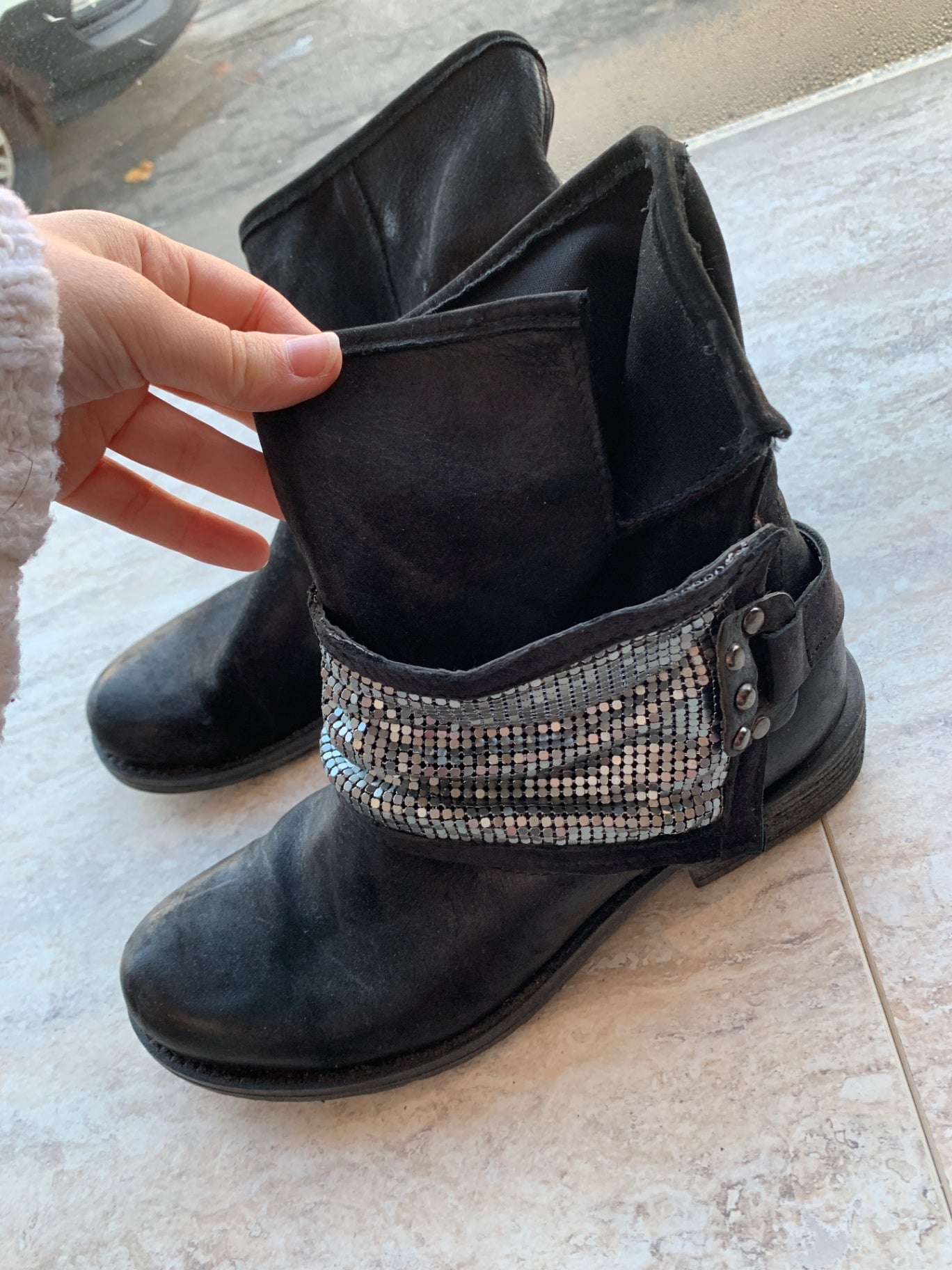 Isabel Stiefel 37 Schwarz und Silber