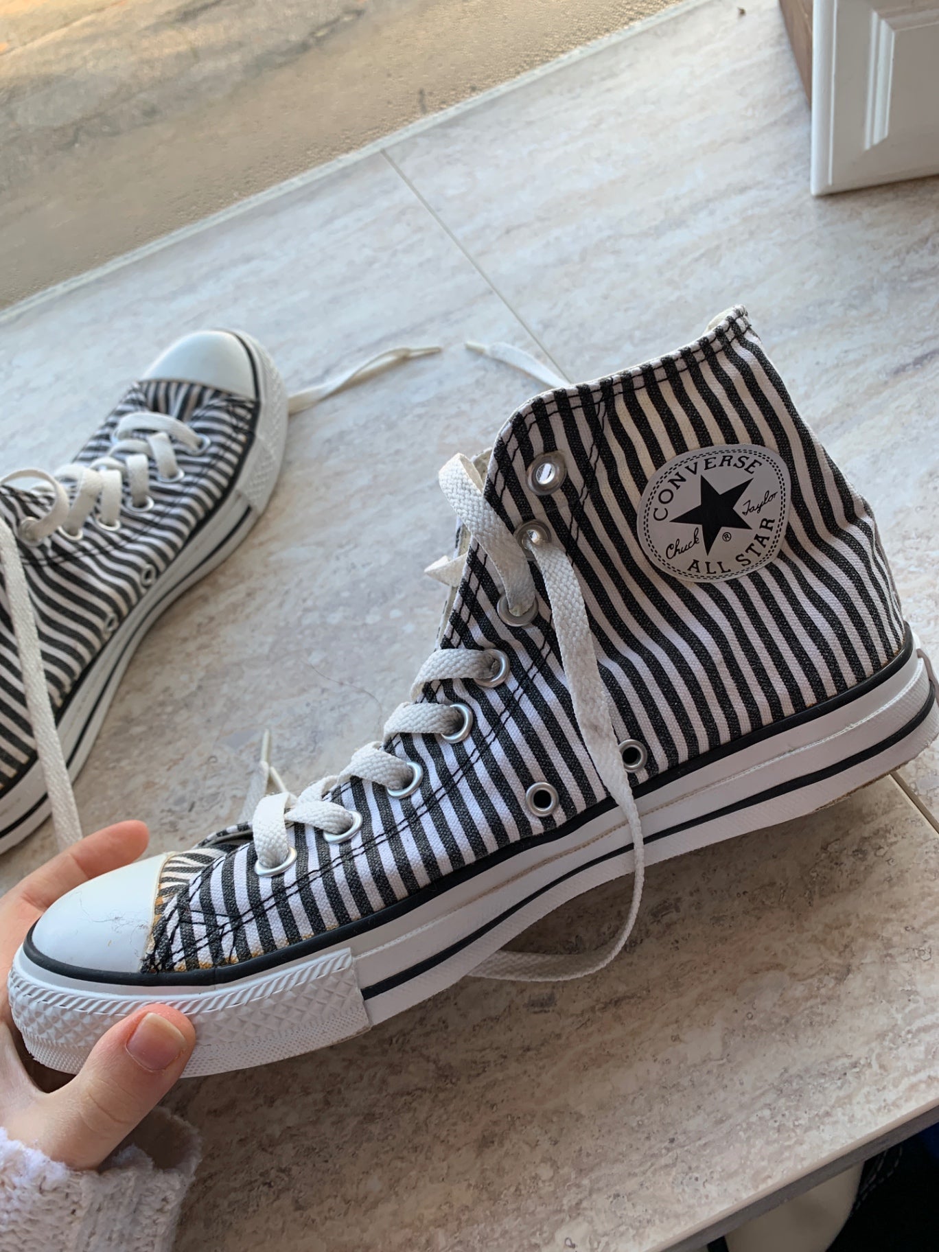 Converse Sneaker 40 Schwarz und Weiß Gestreift