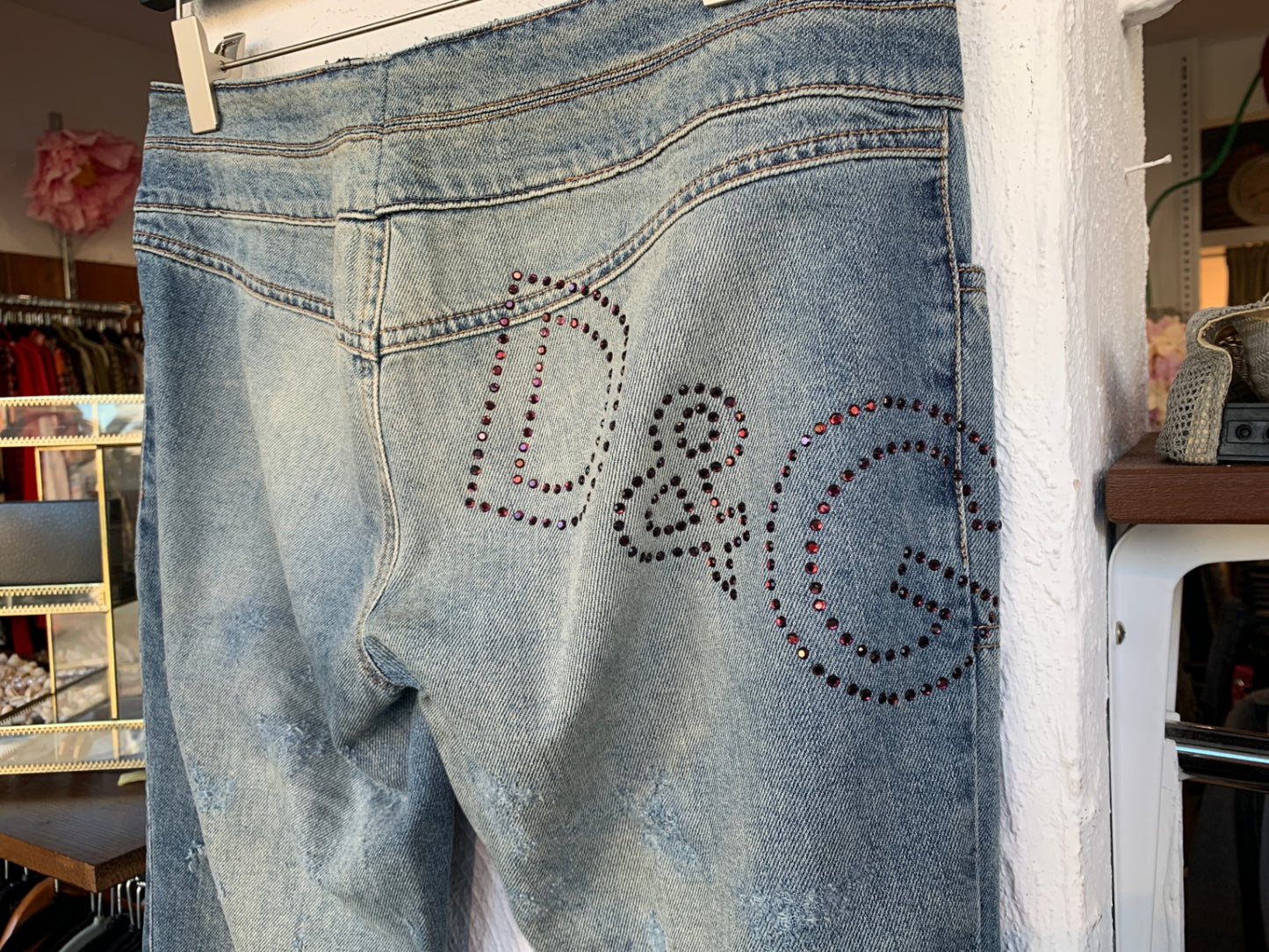 Dolce&Gabanna Jeans 36 Blau mit Waschungen mit lila Glitzer