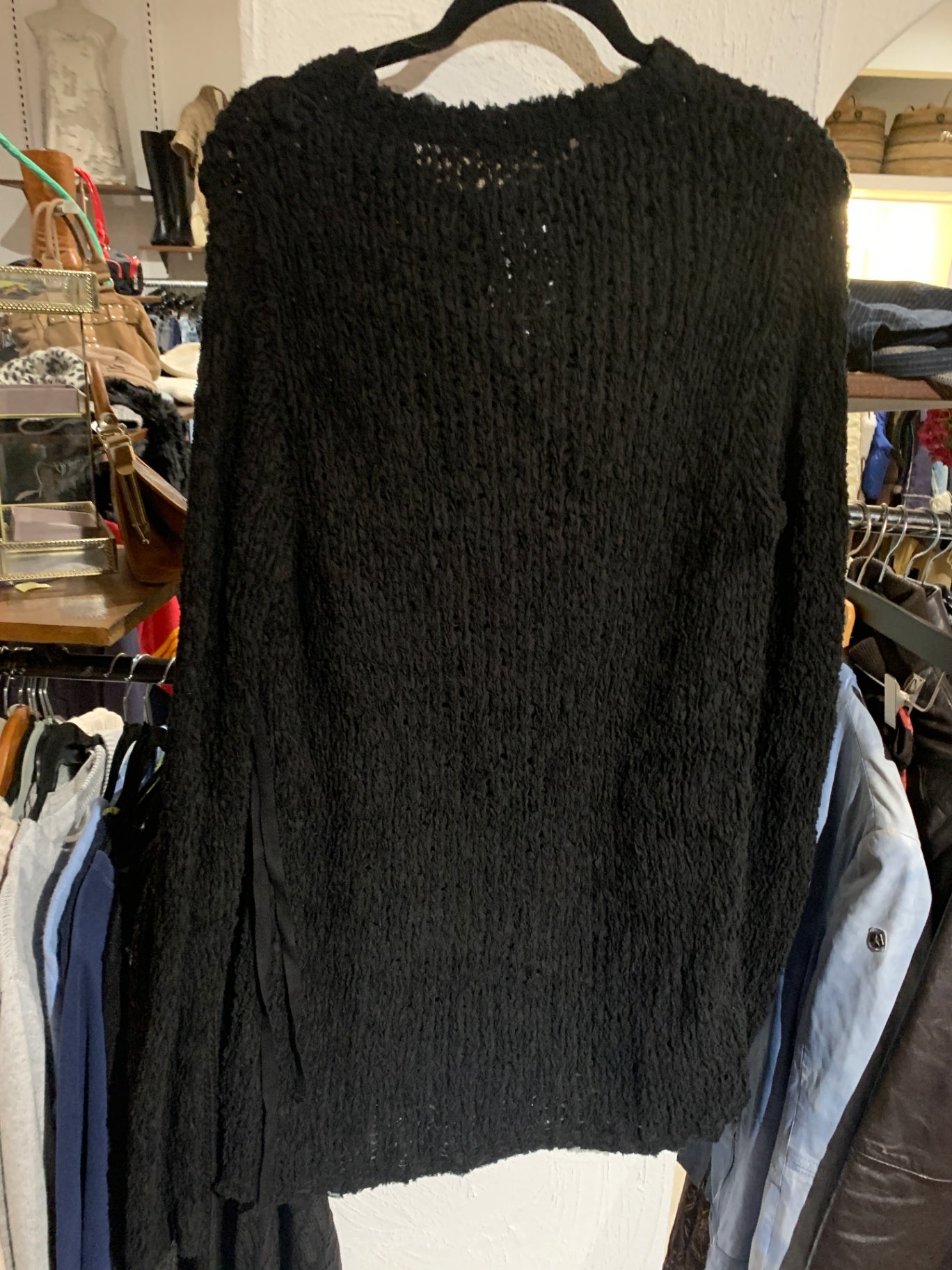 Ann Demeulemeester Strickkleid mit Band am Kragen S Schwarz