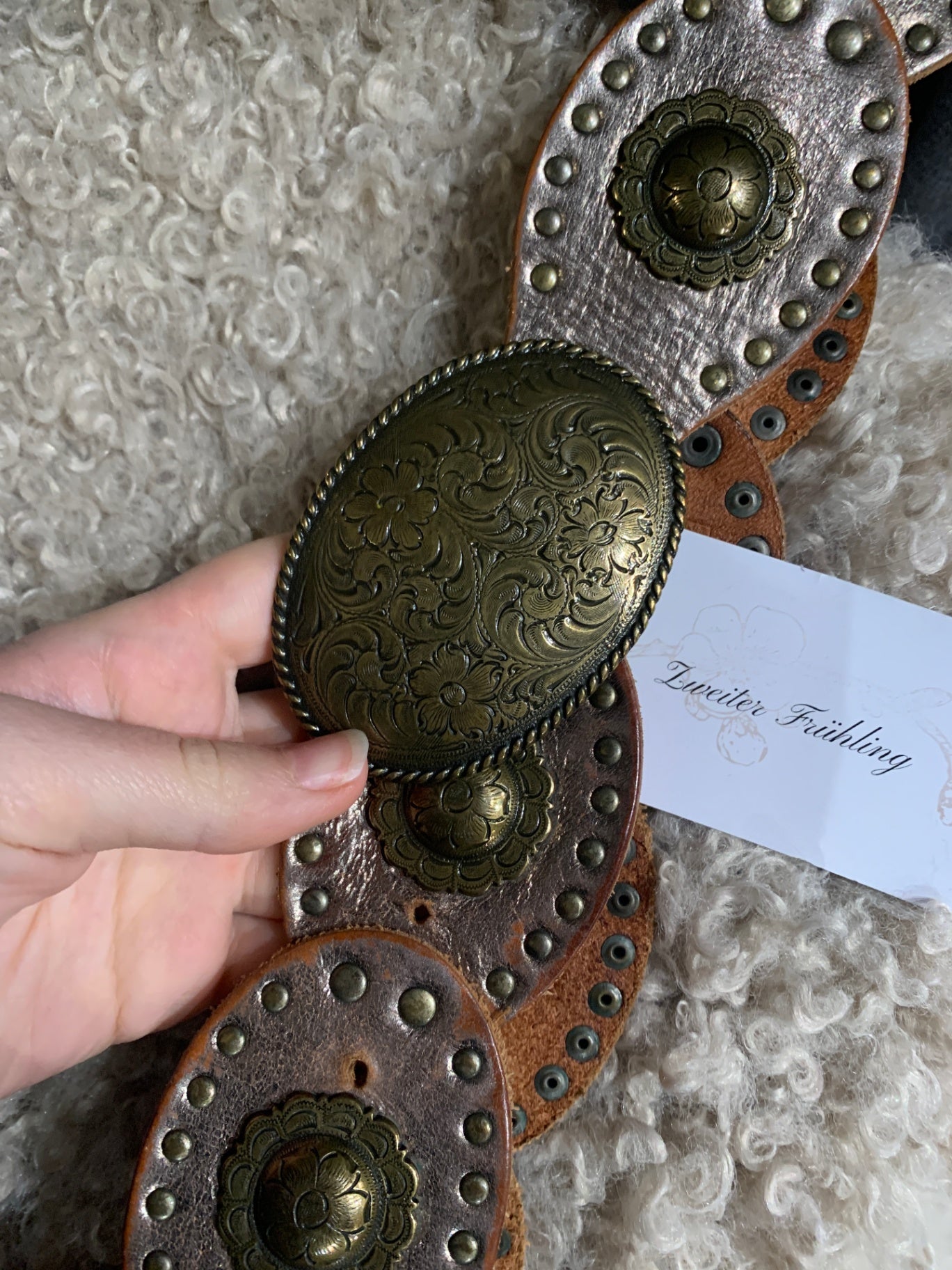 Gürtel Braun Silber Gold