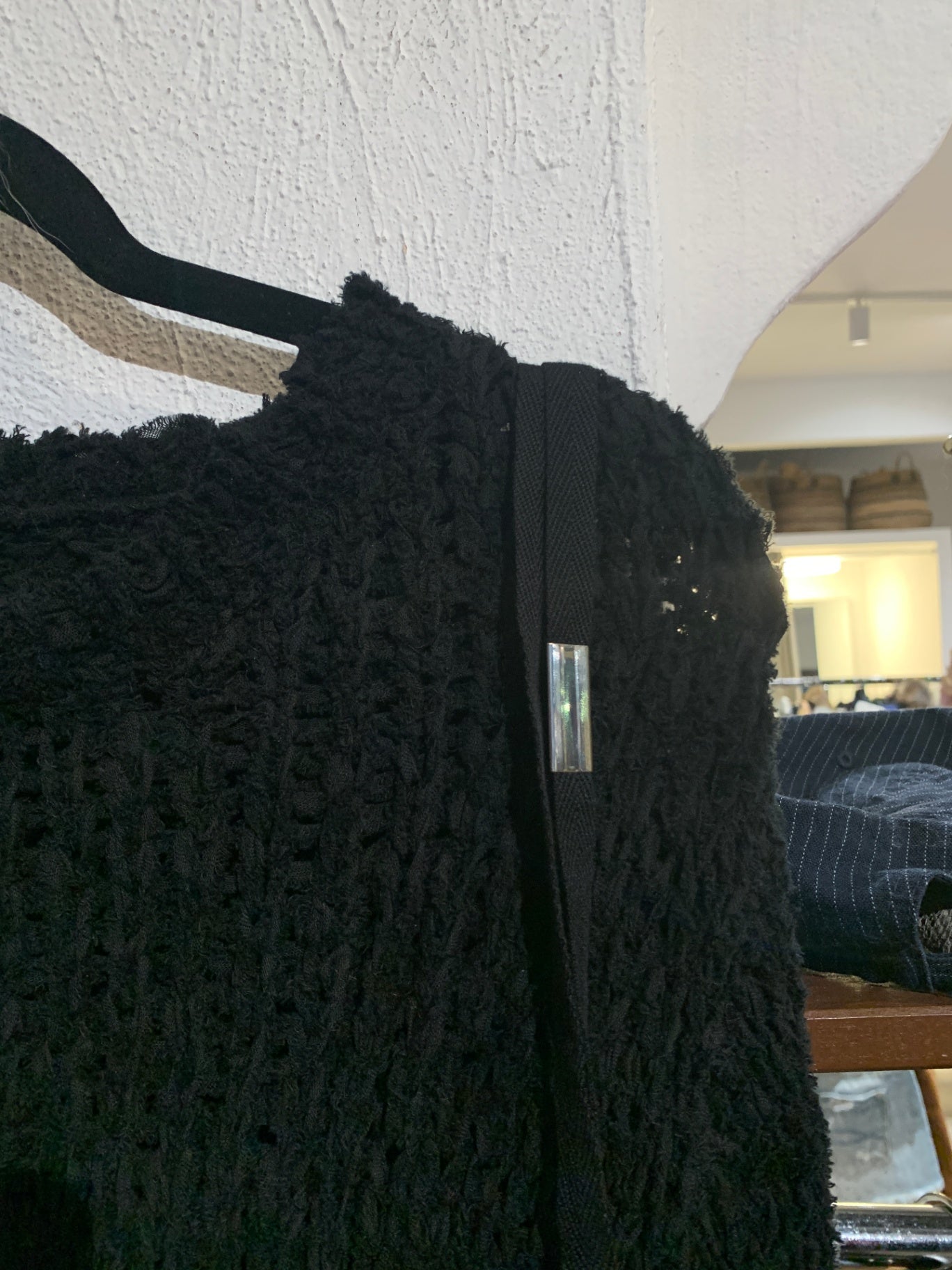 Ann Demeulemeester Strickkleid mit Band am Kragen S Schwarz