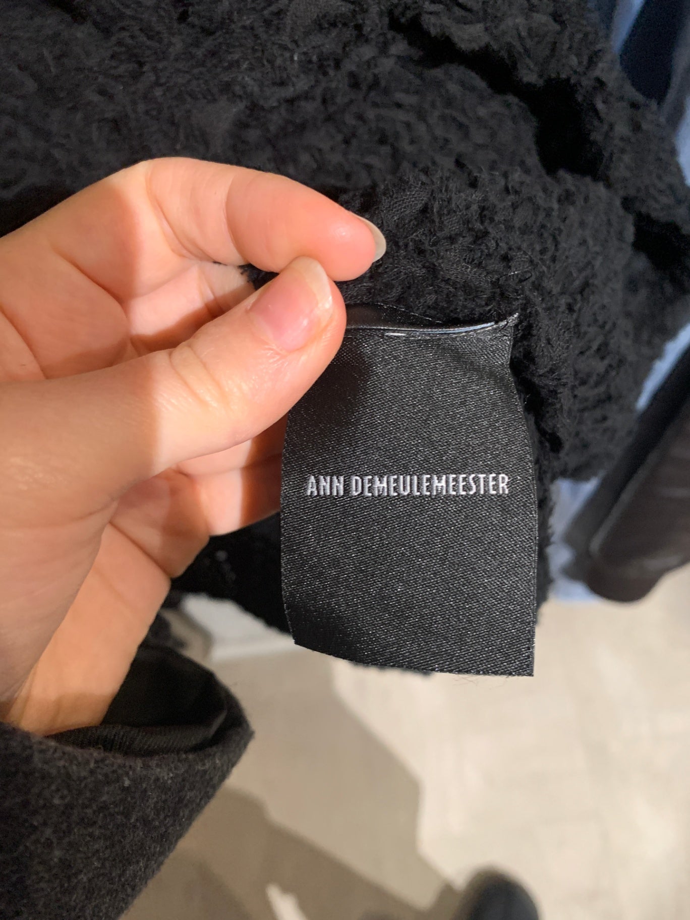 Ann Demeulemeester Strickkleid mit Band am Kragen S Schwarz