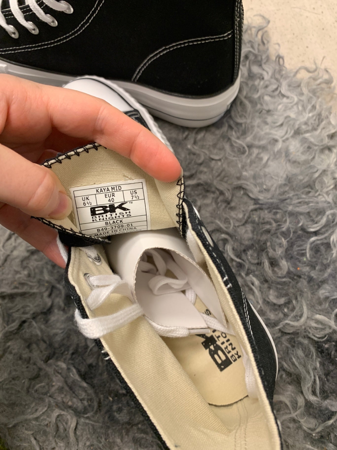 BK Sneaker mit Plateau 40 Schwarz und Weiß