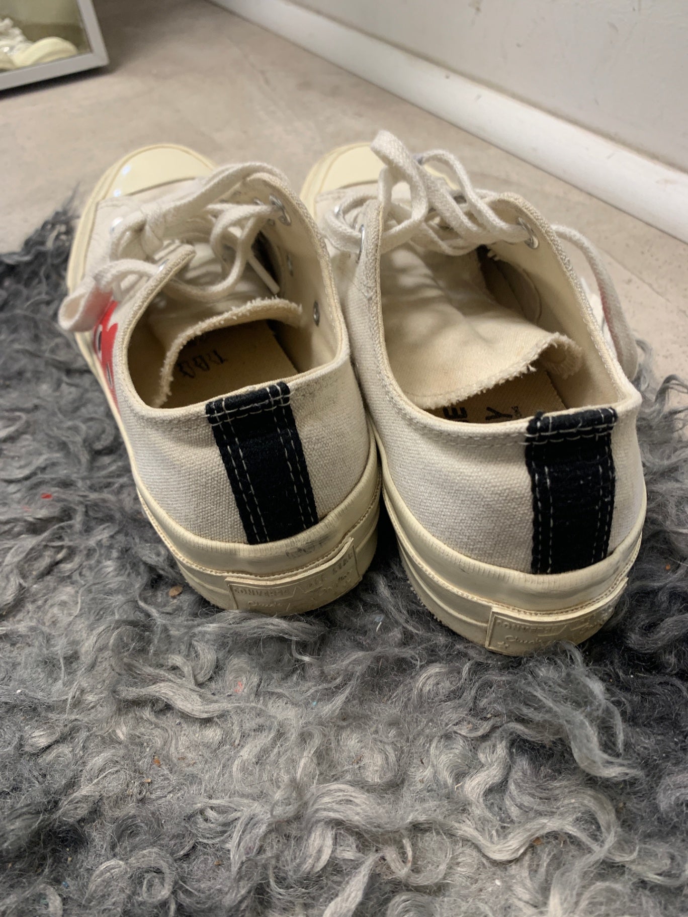 Comme des Garçons Play Converse Sneaker 37,5 Beige/Creme Rot