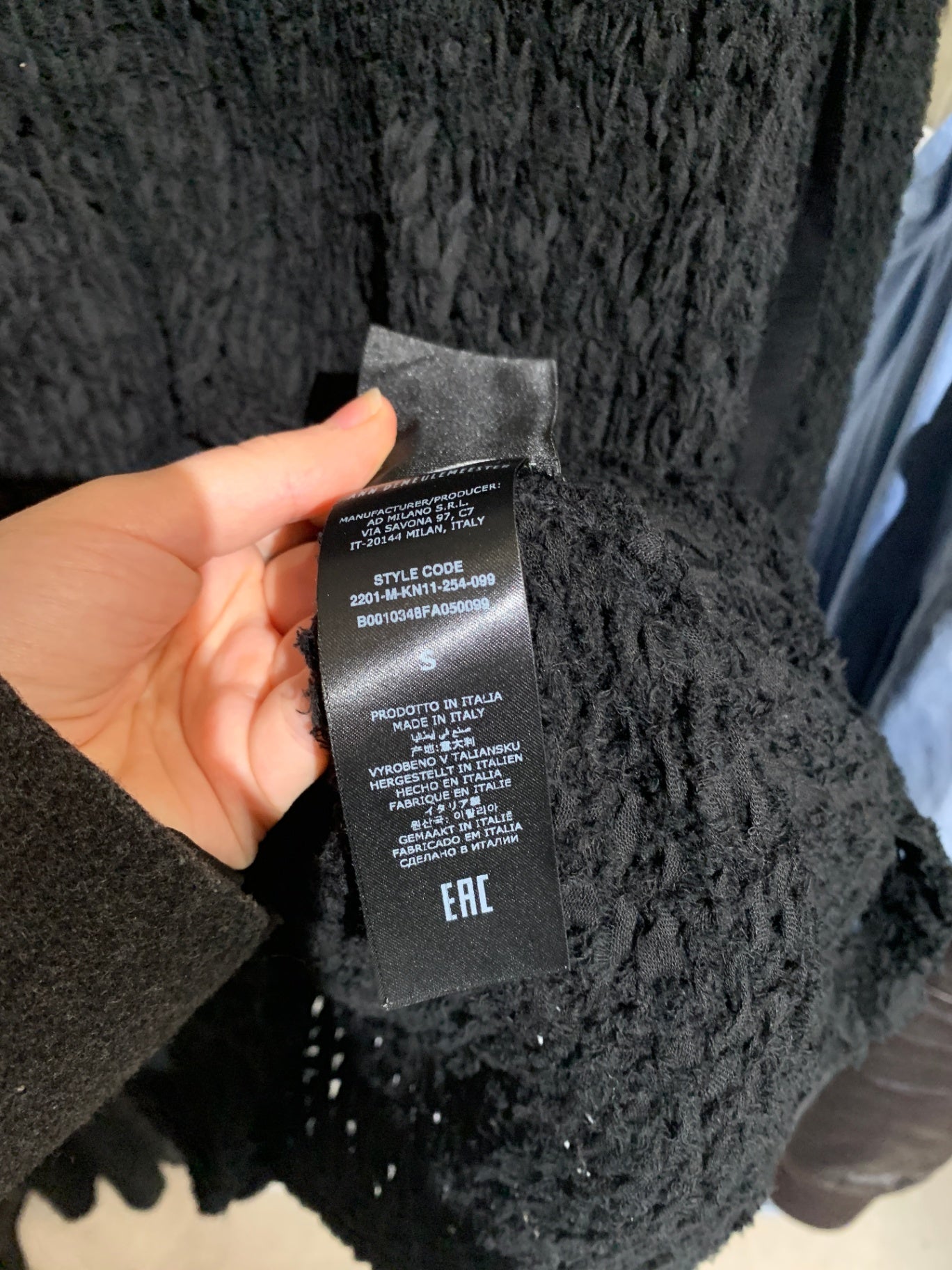 Ann Demeulemeester Strickkleid mit Band am Kragen S Schwarz
