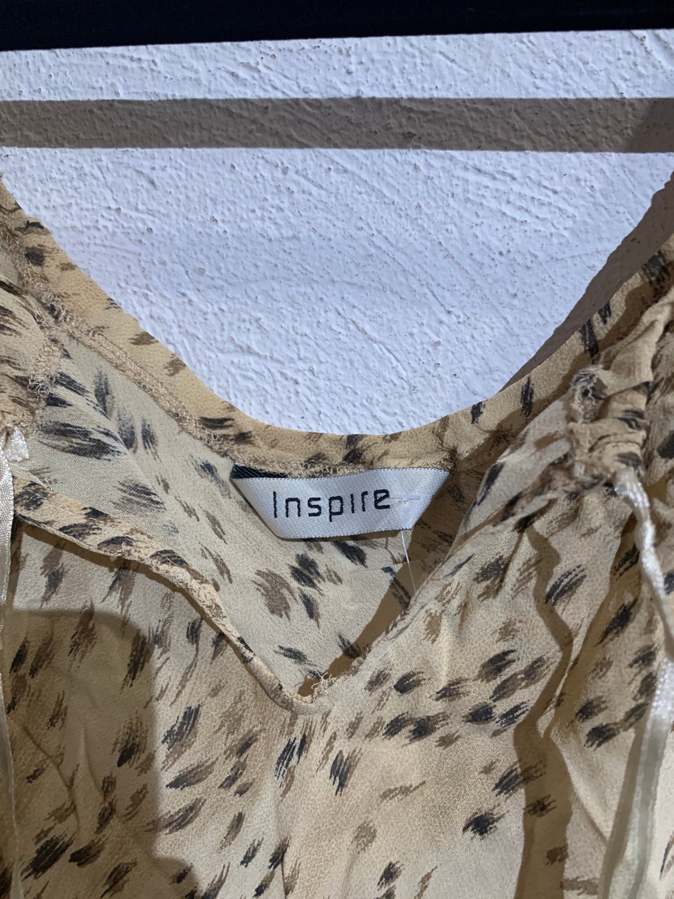 Inspire Bluse L Beige mit Tiermuster