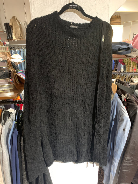 Ann Demeulemeester Strickkleid mit Band am Kragen S Schwarz