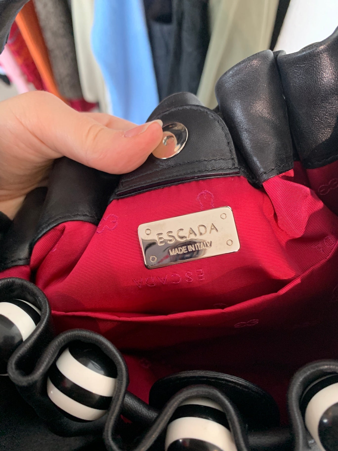 Escada Handtasche Schwarz/Weiß