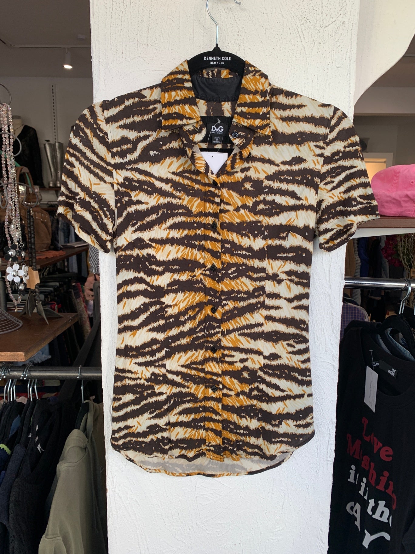 D&G (Dolce & Gabbana) Oberteil S Beige, Schwarz, Braun, Gelb