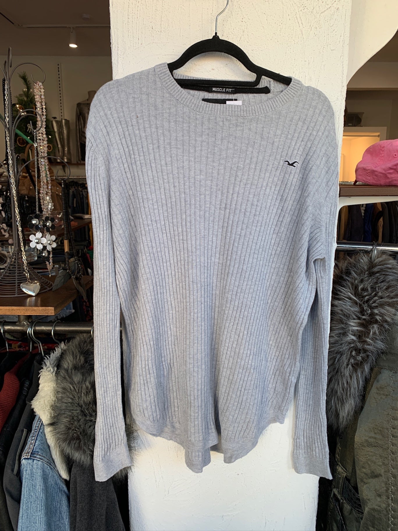 Hollister Pulli M Grau