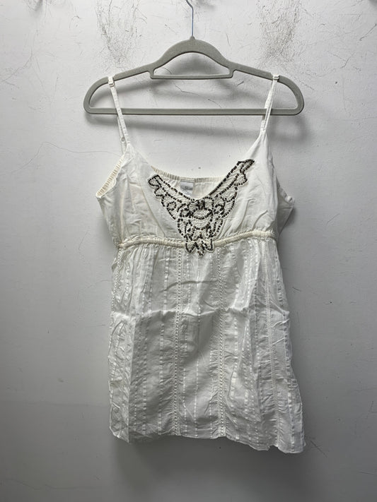 Camaieu Top 40 Weiß mit Perlen