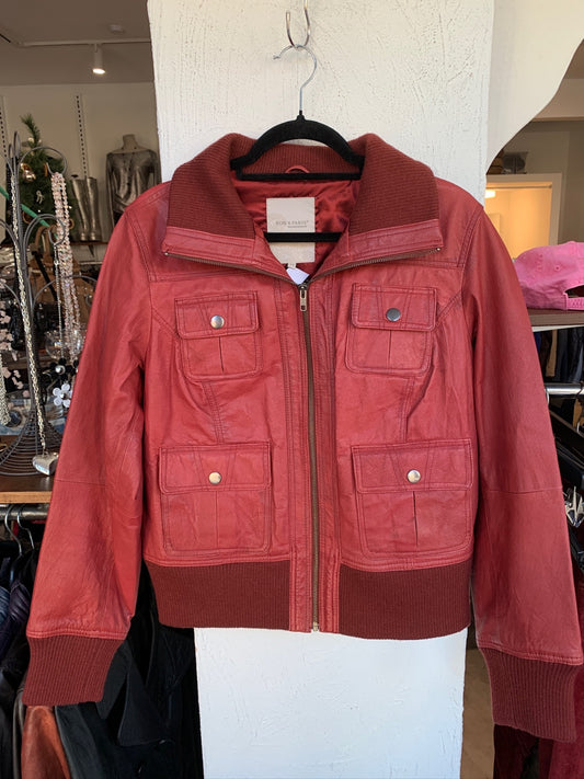 BON'A PARTE Lederjacke 44 Rot