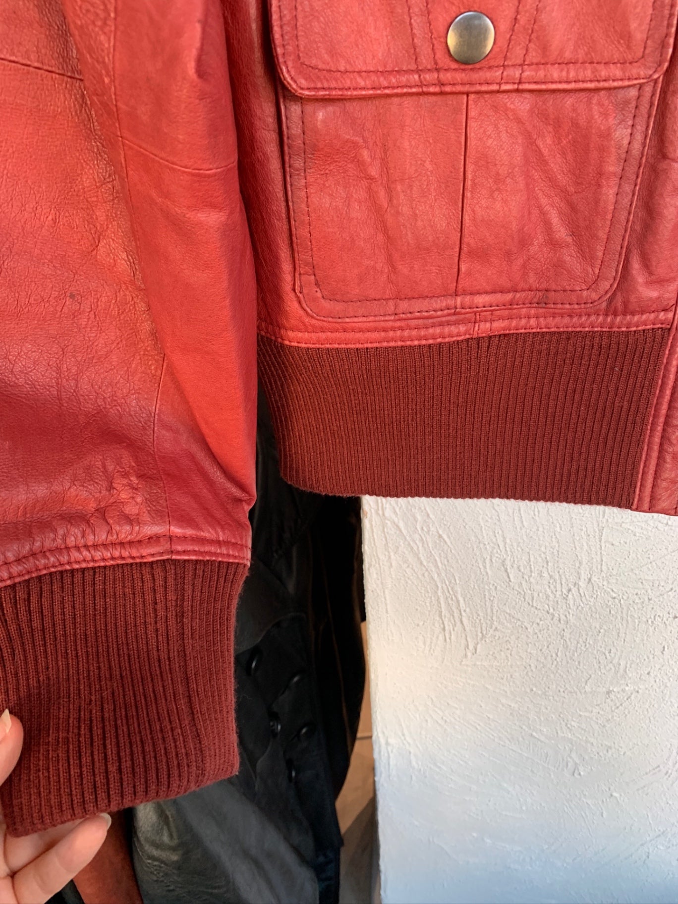 BON'A PARTE Lederjacke 44 Rot