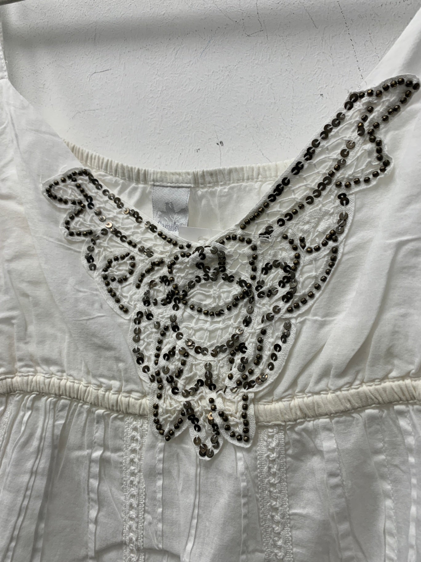 Camaieu Top 40 Weiß mit Perlen