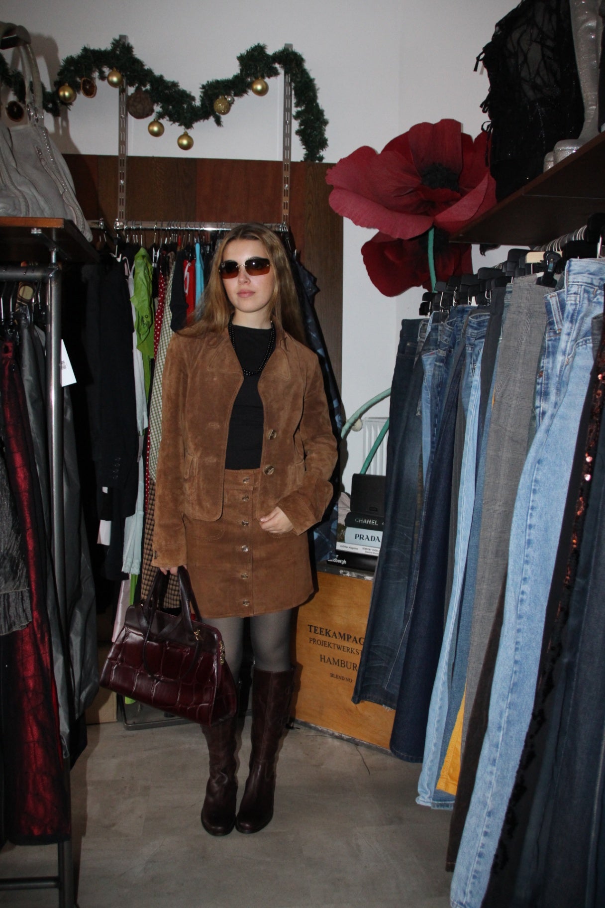 Hallhuber Set aus Blazer und Rock 34 Braun