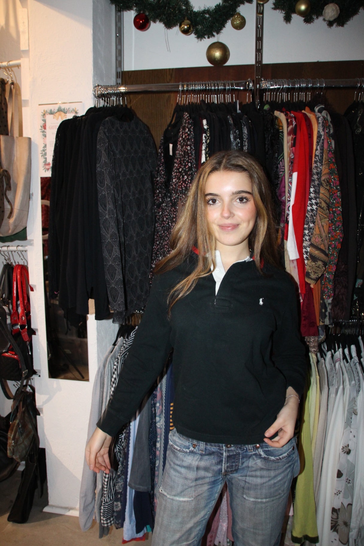 Ralph Lauren Polohemd XS Schwarz Weiß Rot