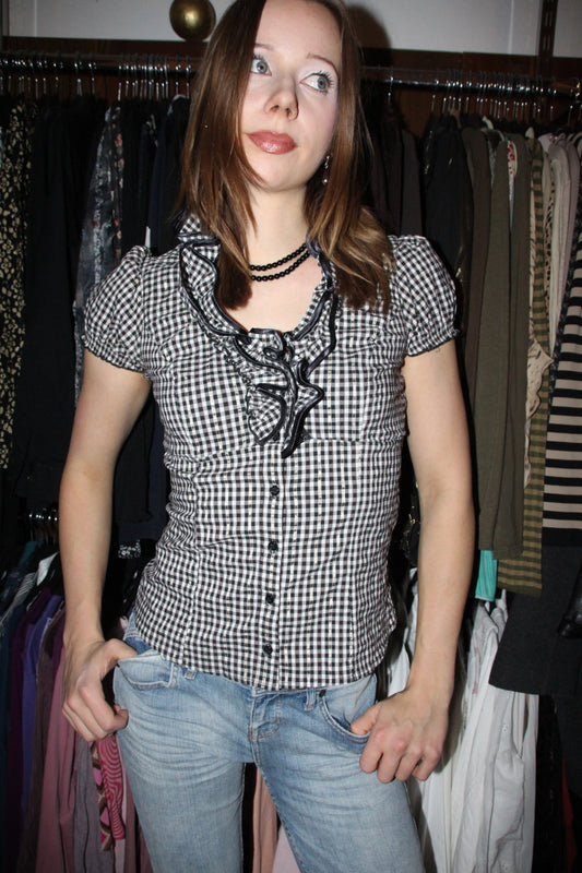 Tally Weijl Bluse L Schwarz und Weiß