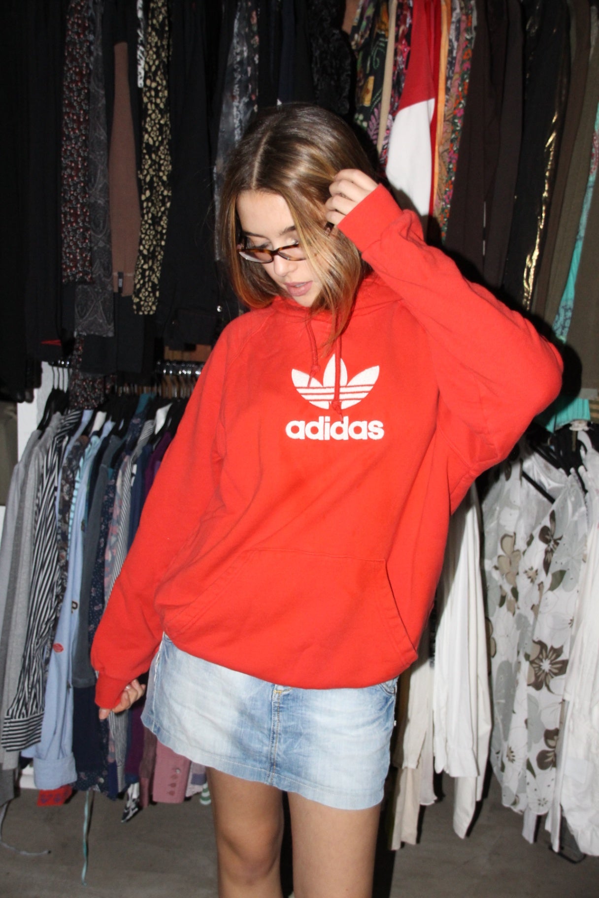 adidas Hoodie M Rot