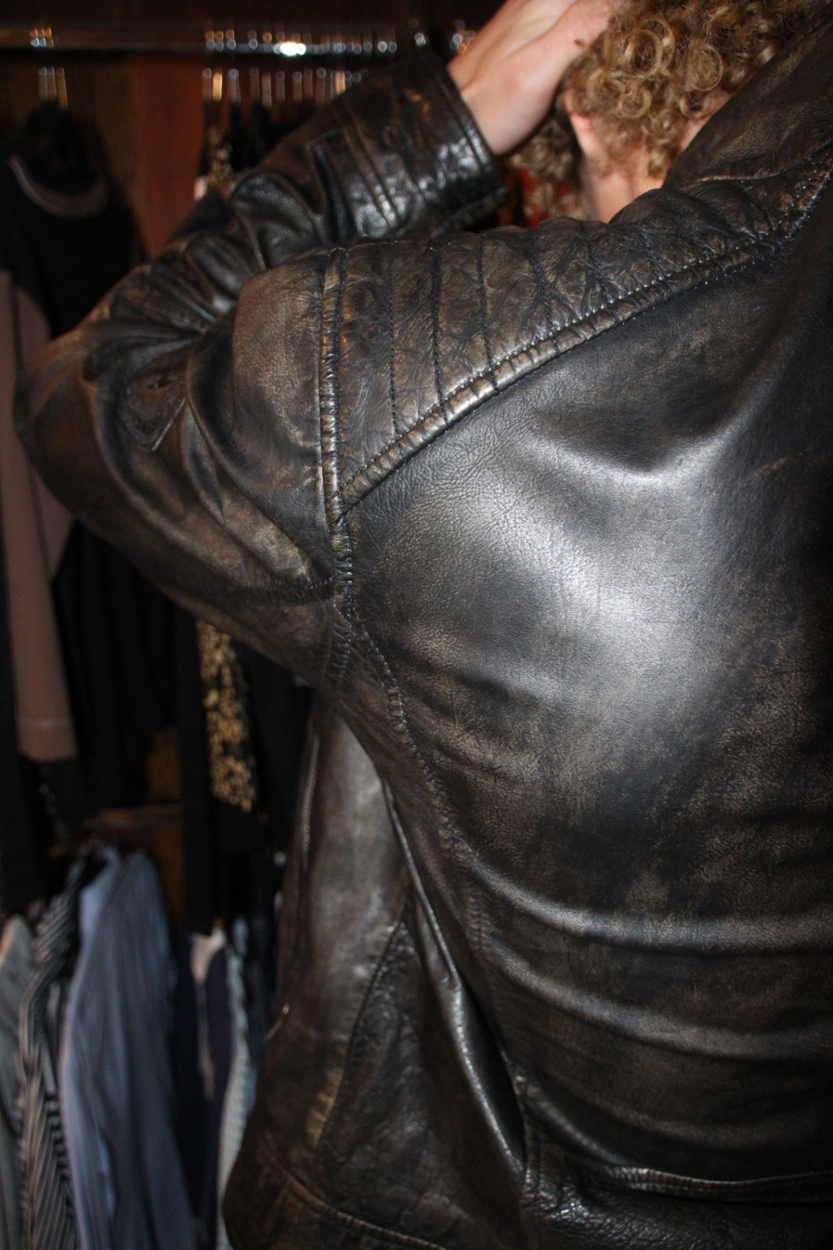 Camp David Lederjacke M Schwarz