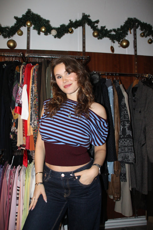 Urban Outfitters Oberteil M Blau und Burgunder