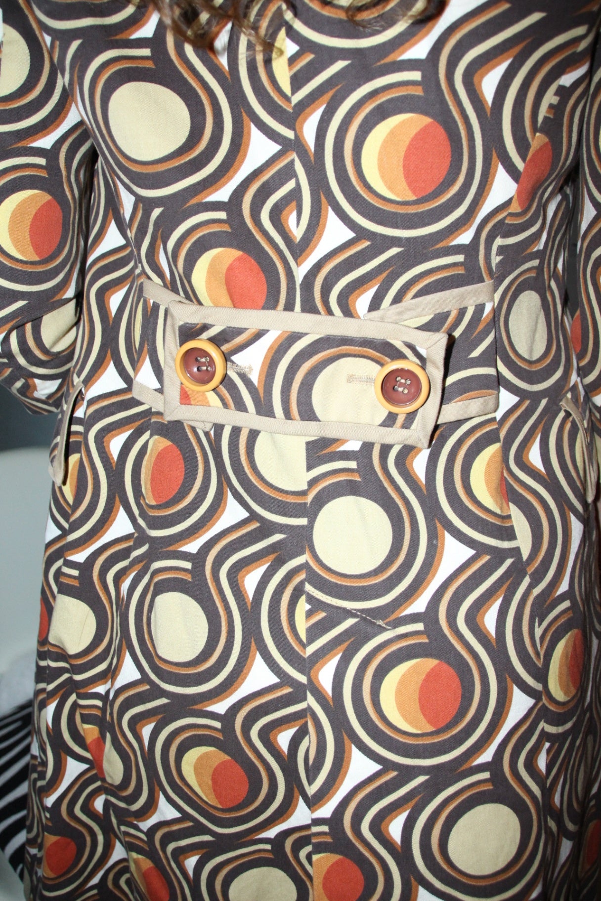 Zara Mantel S Mehrfarbig (braun, orange, beige)