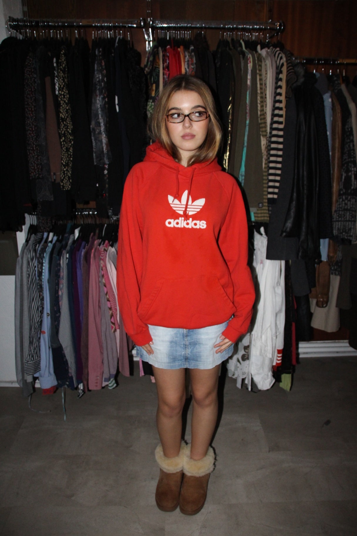 adidas Hoodie M Rot