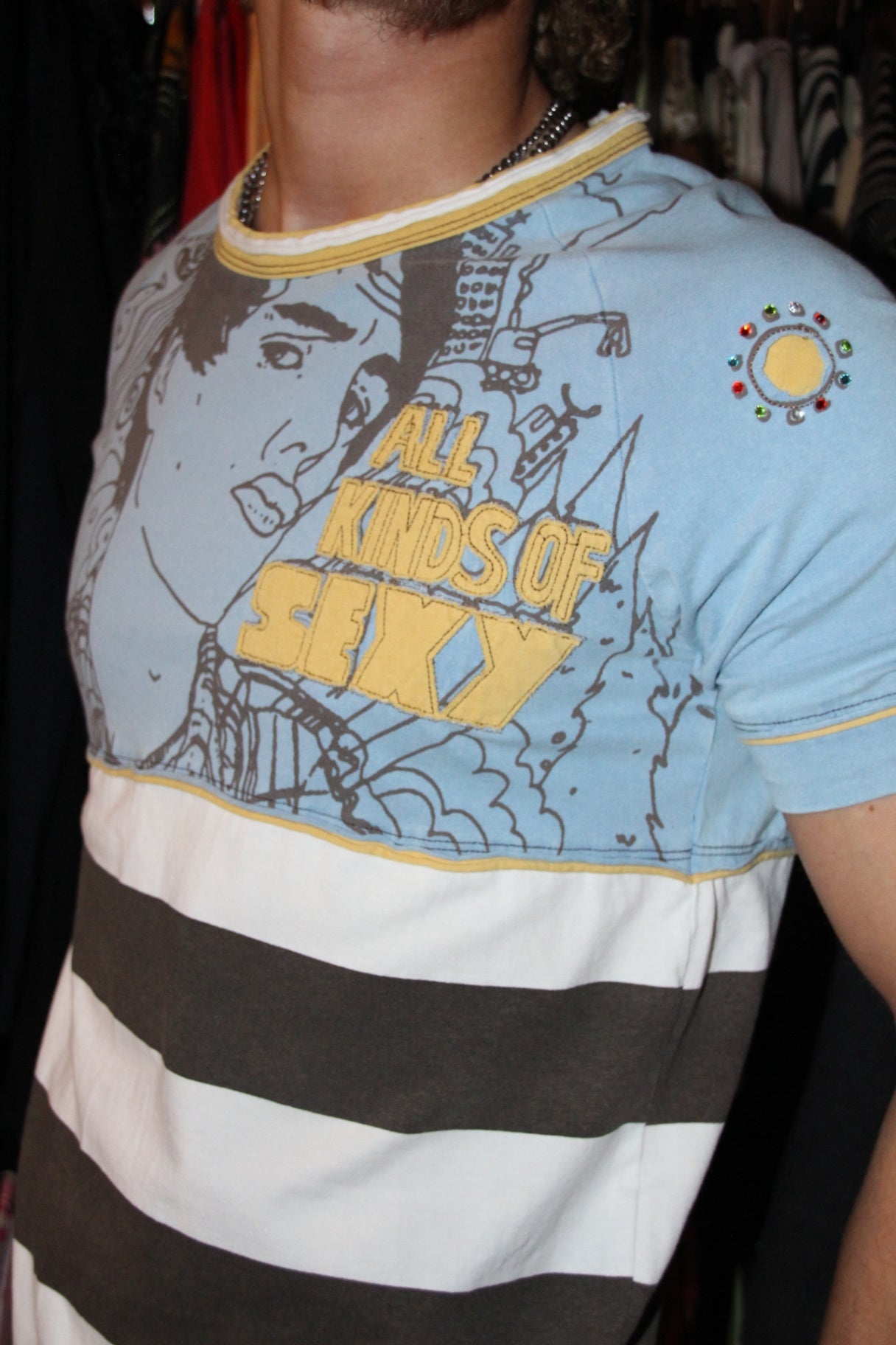 DSQUARED2 T-Shirt XL Blau, Weiß, Schwarz