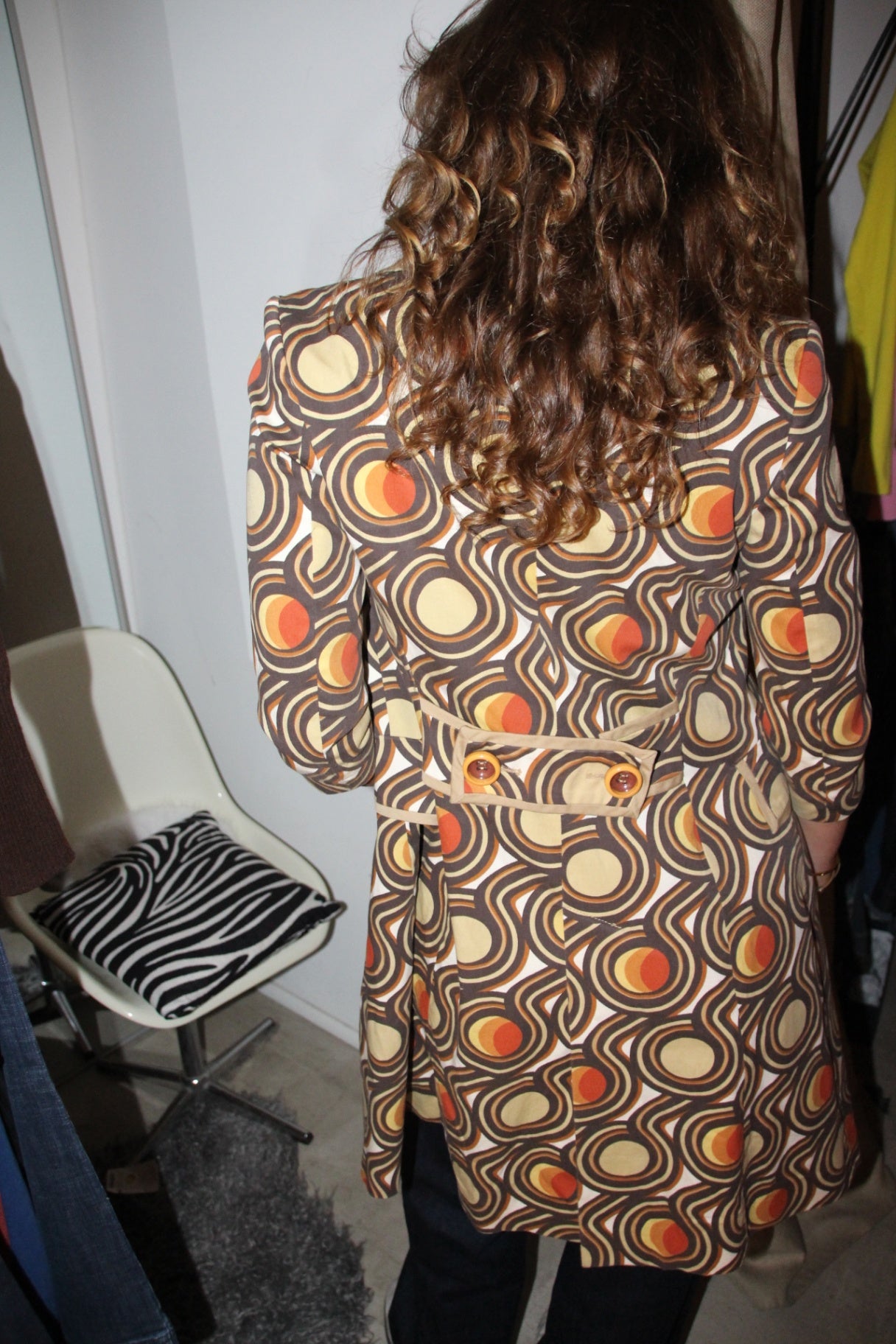 Zara Mantel S Mehrfarbig (braun, orange, beige)