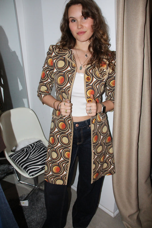 Zara Mantel S Mehrfarbig (braun, orange, beige)