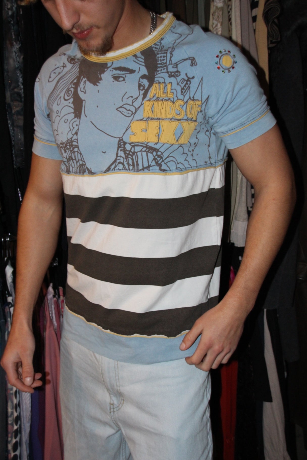 DSQUARED2 T-Shirt XL Blau, Weiß, Schwarz