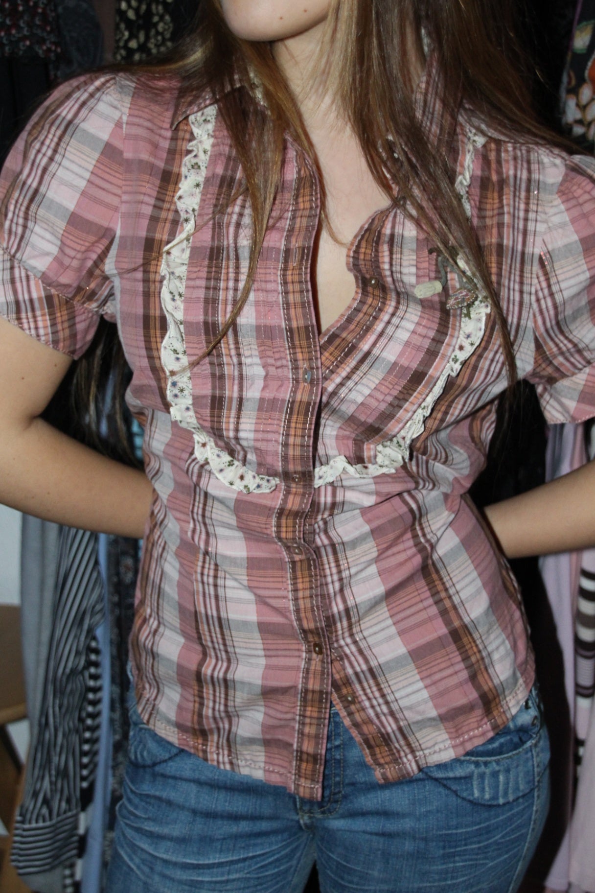 Hilfiger Denim Bluse XS Rot, Braun, Beige