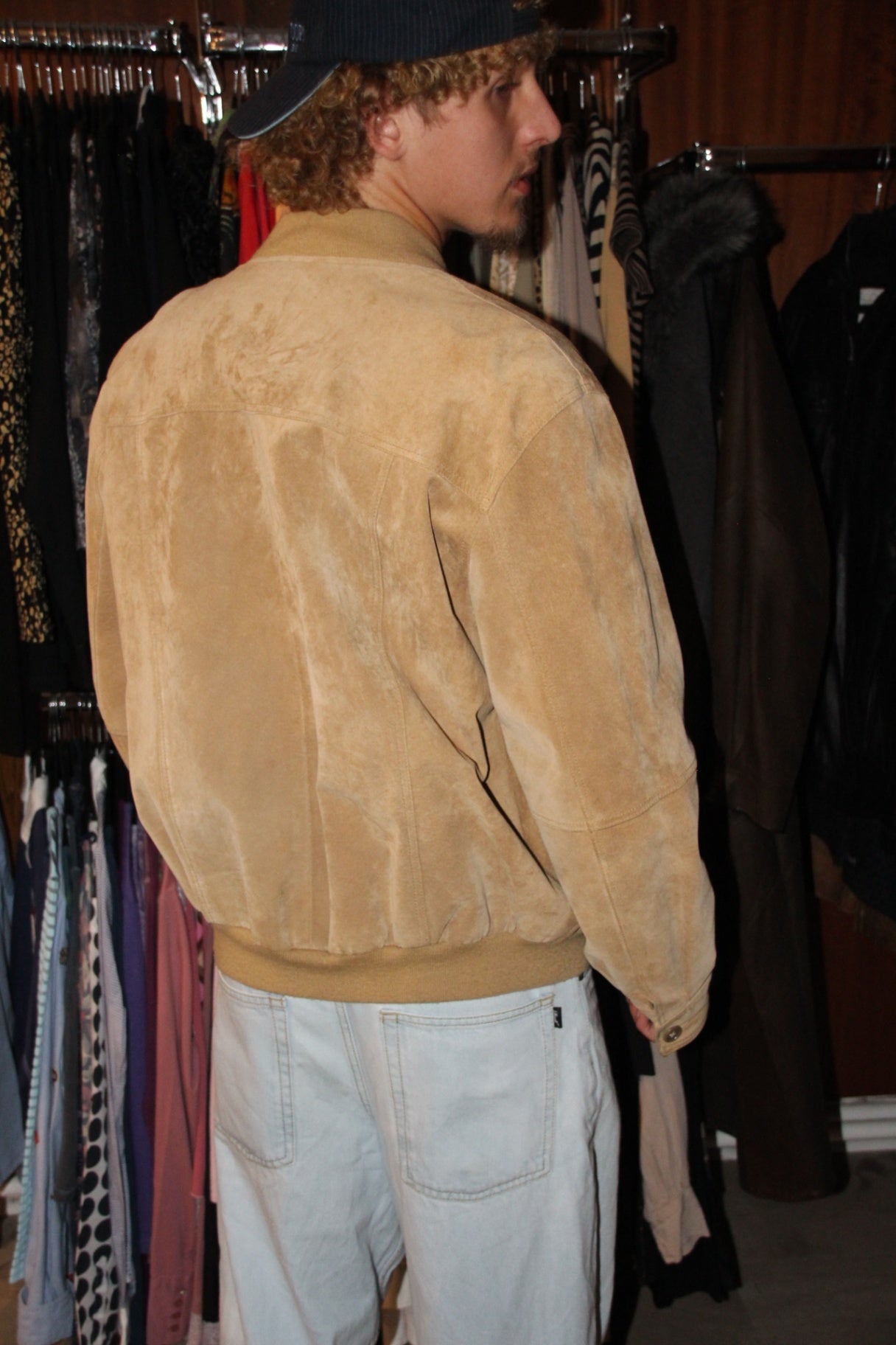 Front Line Lederjacke 50 Beige