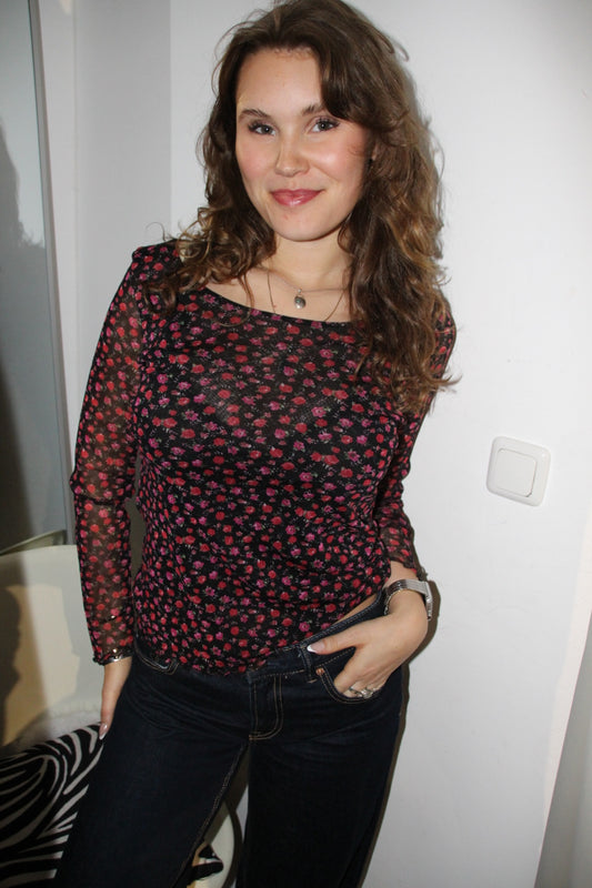 Benedetti Bluse M Schwarz, Pink