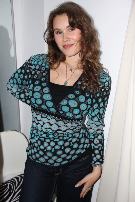 Taifun Oberteil L Schwarz und Blau