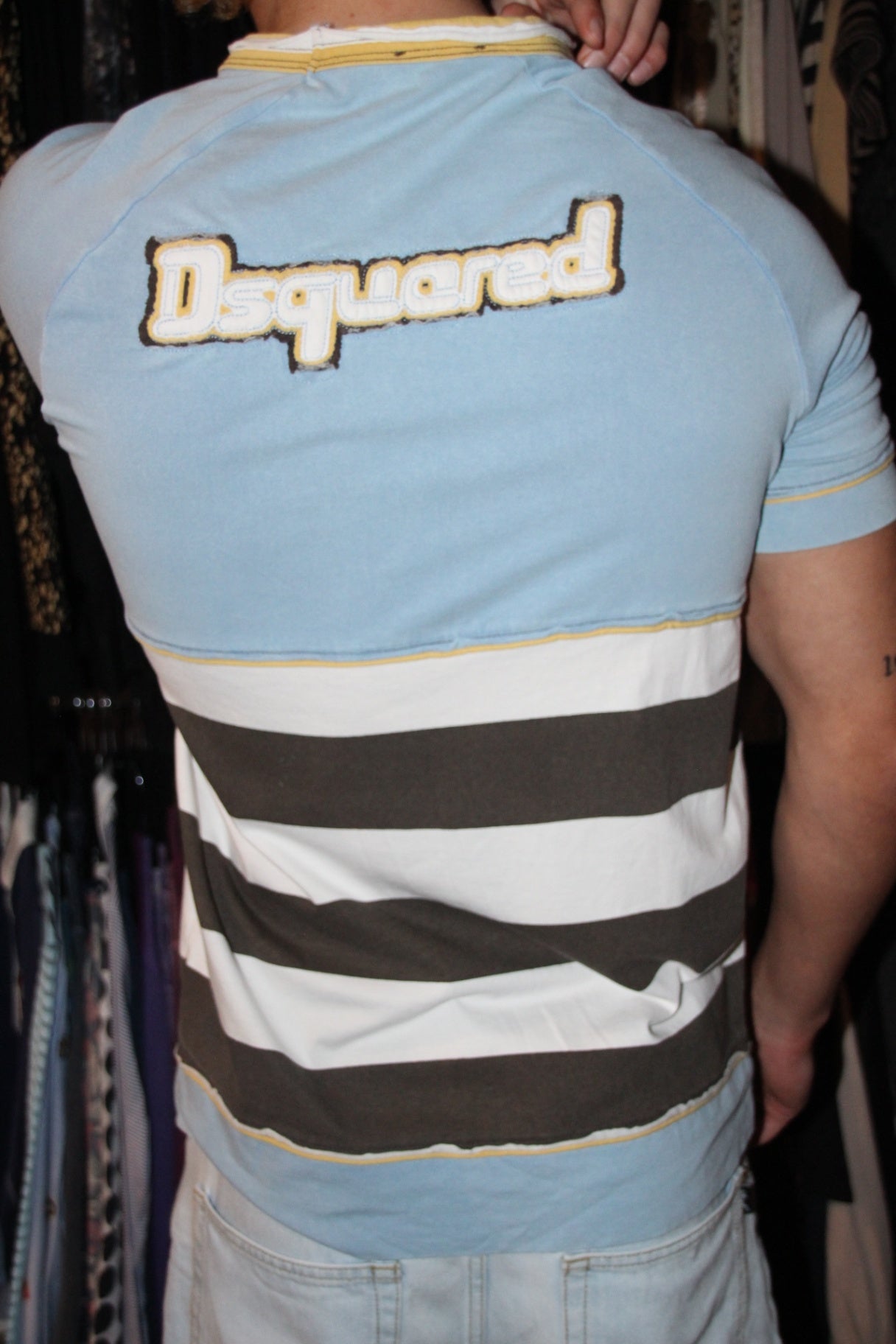 DSQUARED2 T-Shirt XL Blau, Weiß, Schwarz