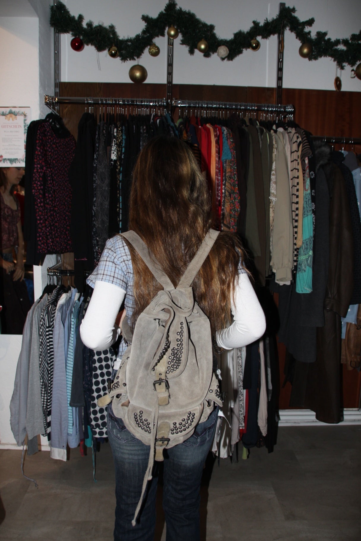 Rucksack mit Nieten Khaki