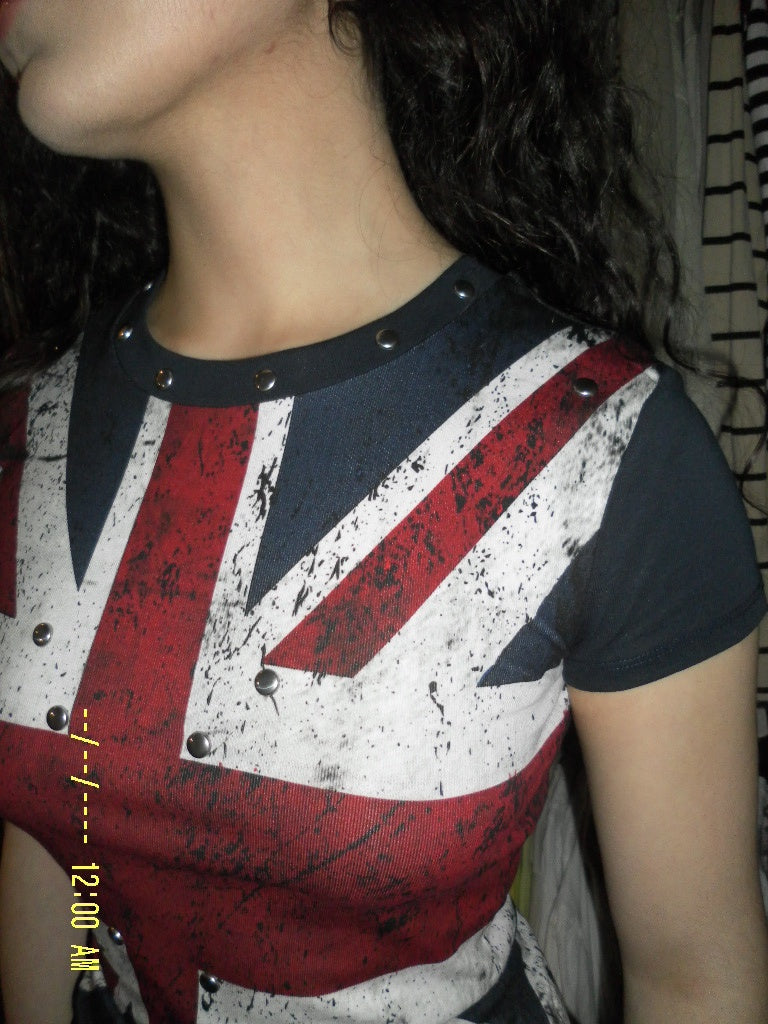 T-Shirt Dunkelblau, Rot, Weiß