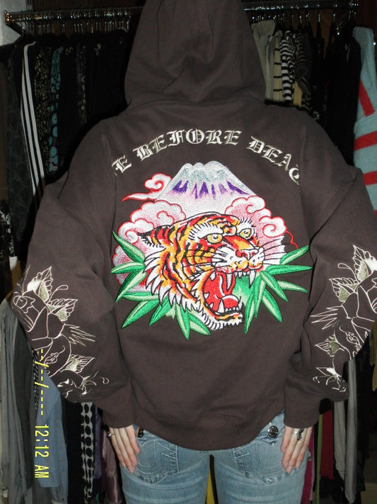 Ed Hardy Hoodie Sipper Braun