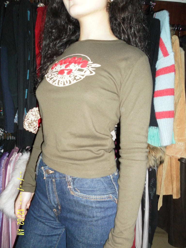 Langarmshirt Olive Rot