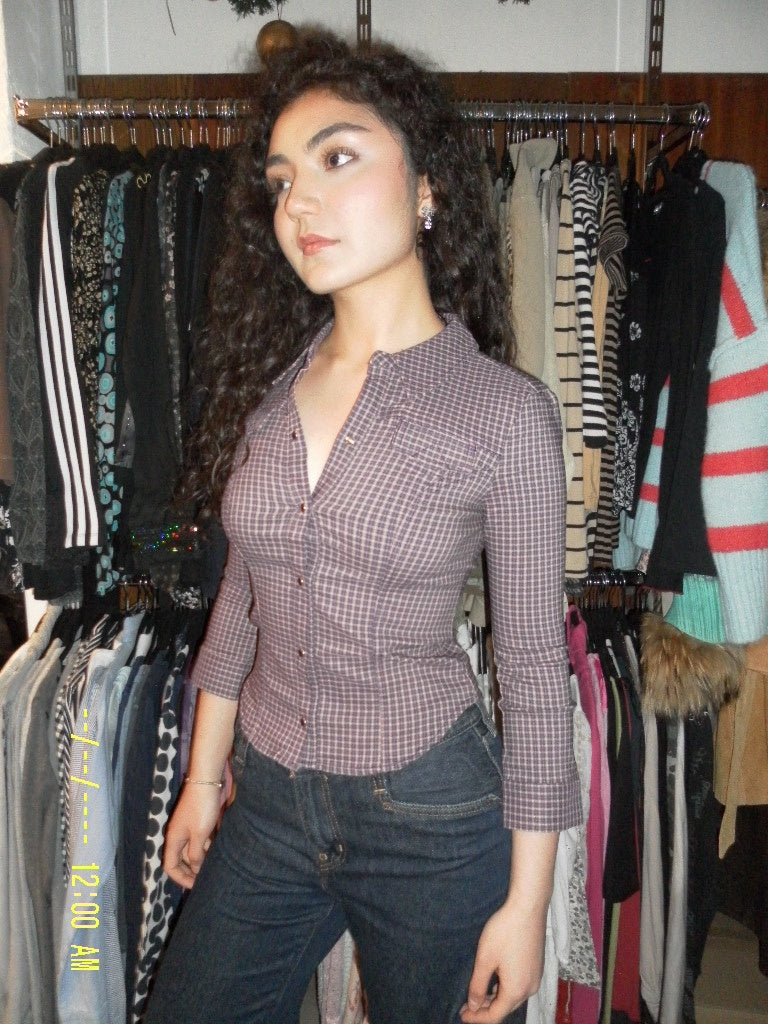 SILENCE + NOISE Bluse S Braunmuster