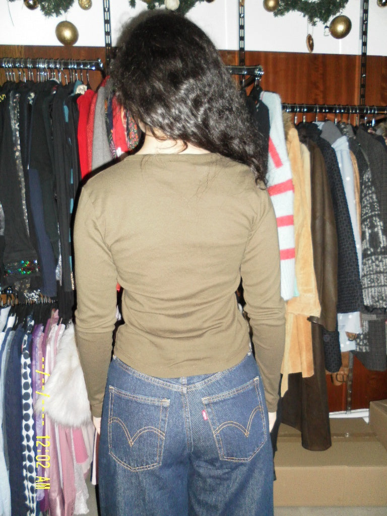 Langarmshirt Olive Rot