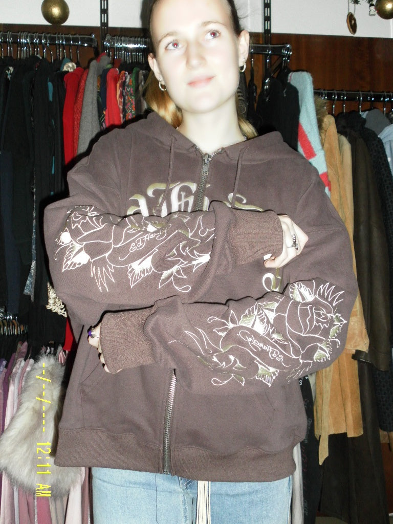 Ed Hardy Hoodie Sipper Braun