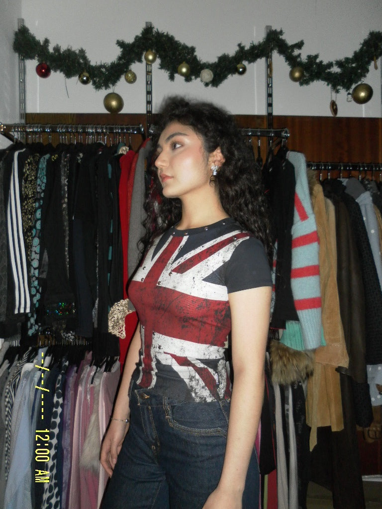 T-Shirt Dunkelblau, Rot, Weiß