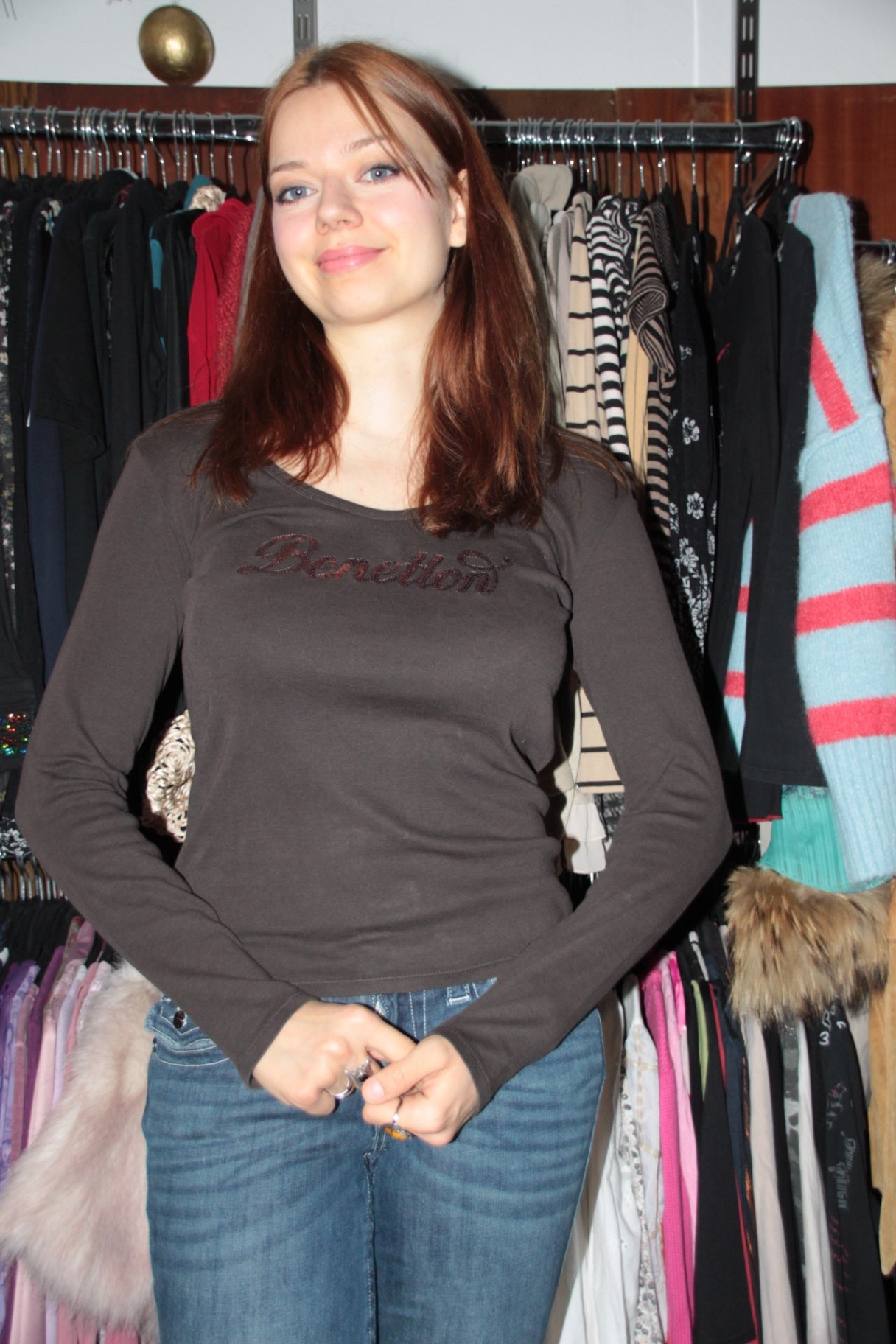 Benetton Langarmshirt Braun