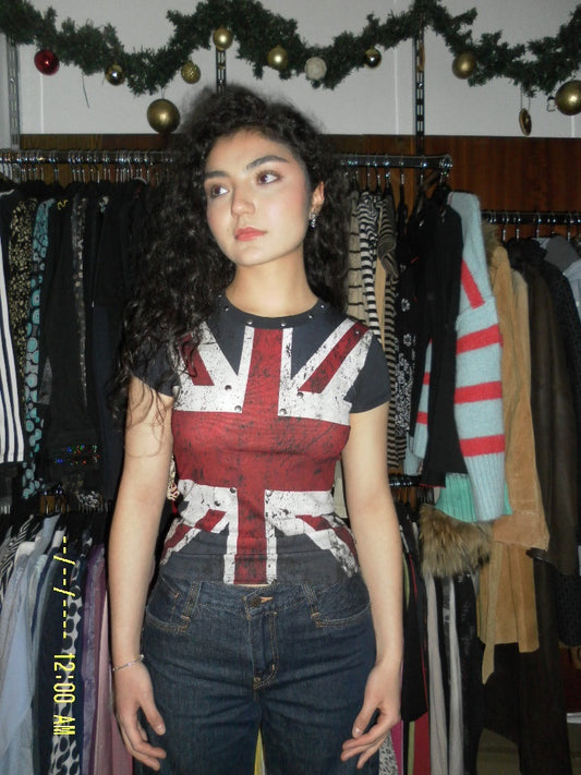 T-Shirt Dunkelblau, Rot, Weiß