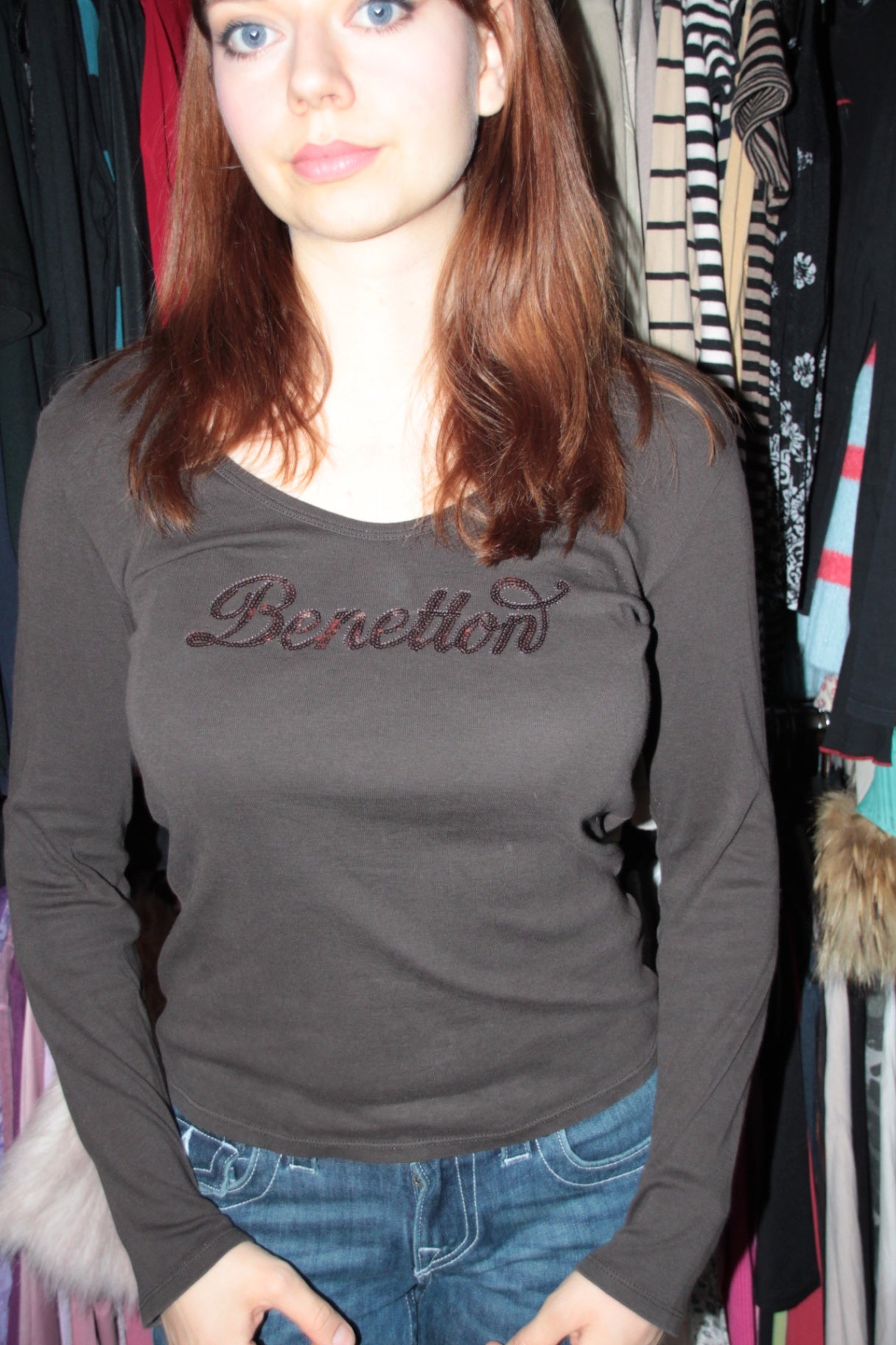 Benetton Langarmshirt Braun