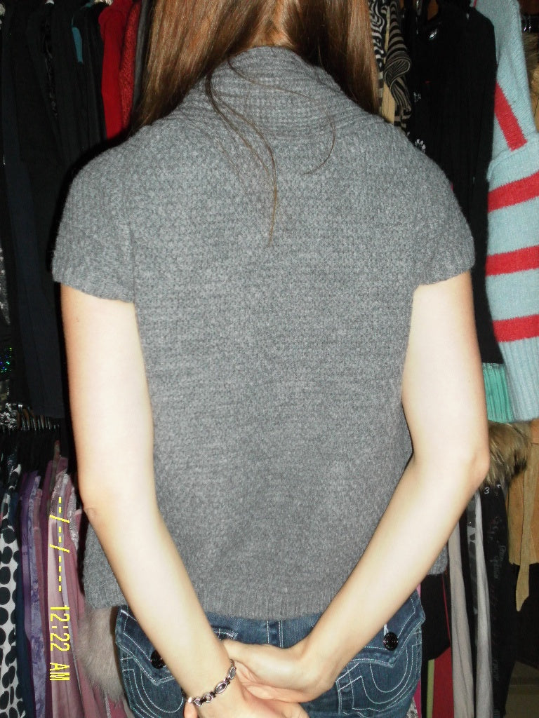 Strickoberteil S Grau